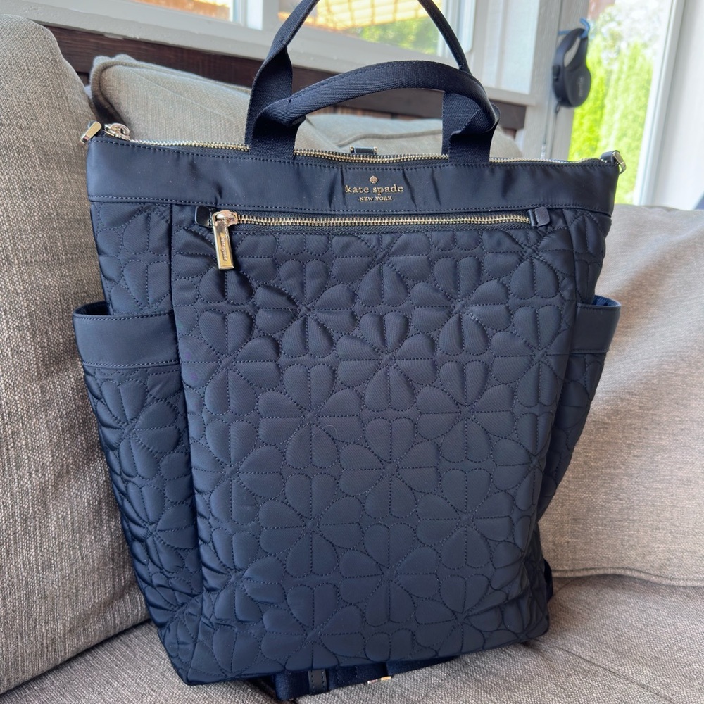 Kate Spade Black Quilted Backpack